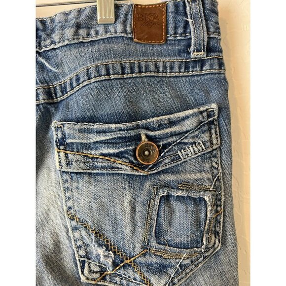 BKE Denim Sz 30 Starlite Bermuda Jean Short Flap Pockets Stretch - Picture 5 of 9